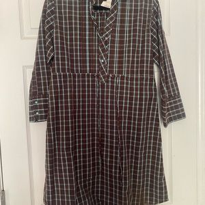 Cowgirl Medium Brown Turquoise Snap Long Sleeve/ Snap buttoned dress shirt